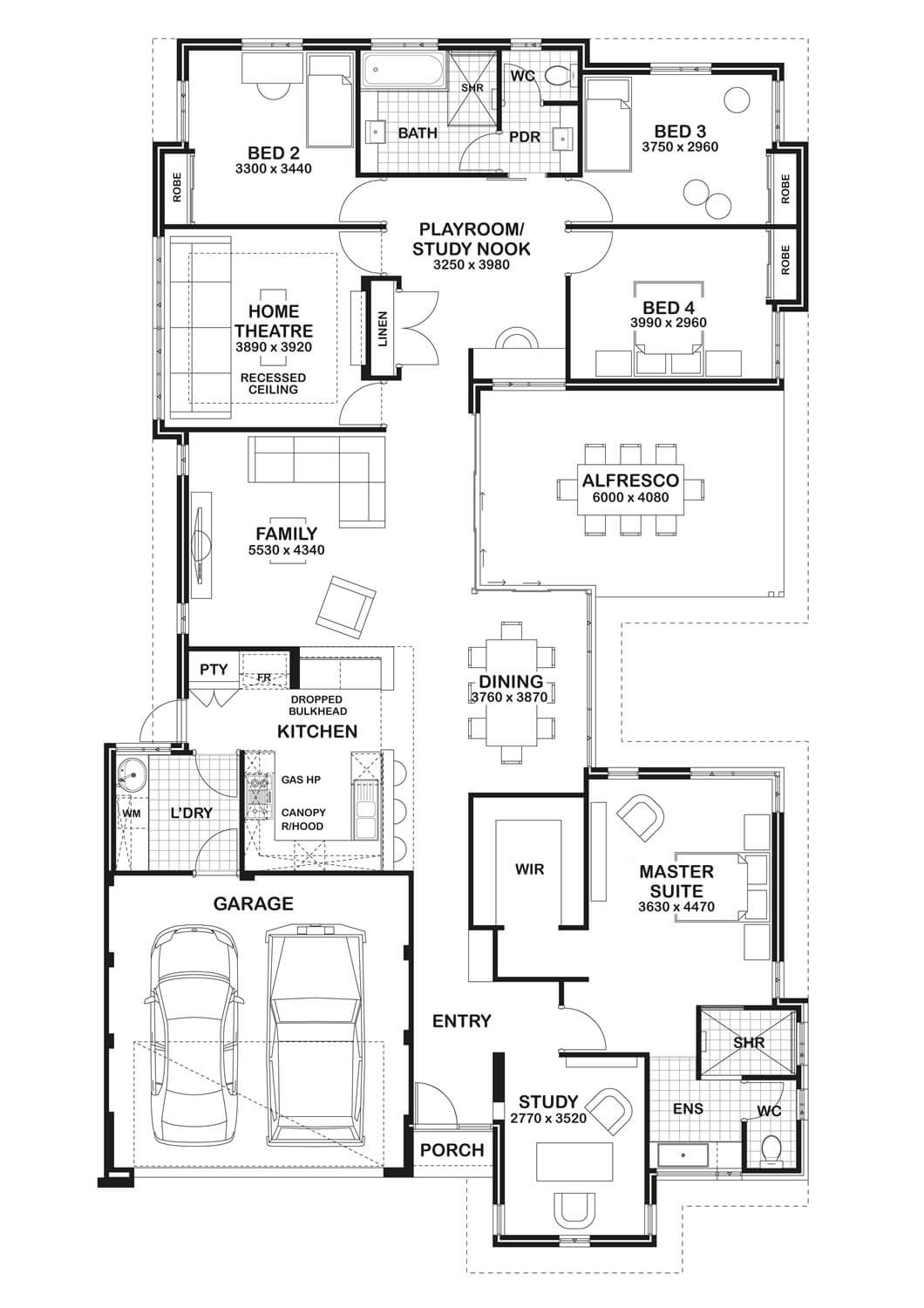 Floor Plan Friday Study, home theatre &amp; open play area