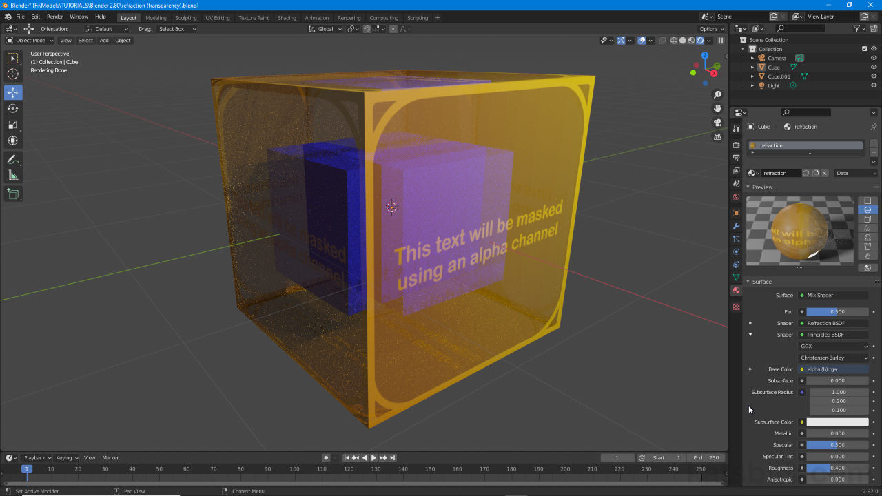 Basic Refraction (transparency) Blender Knowledgebase