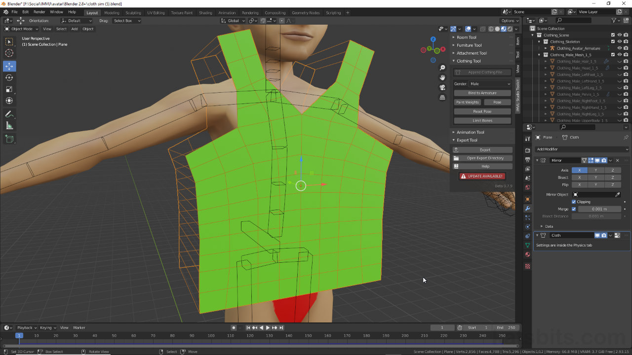 Toolkit Clothing using Cloth Simulation Blender Knowledgebase