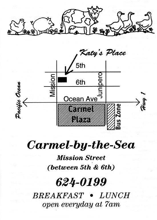 Katy's Place Carmel Map