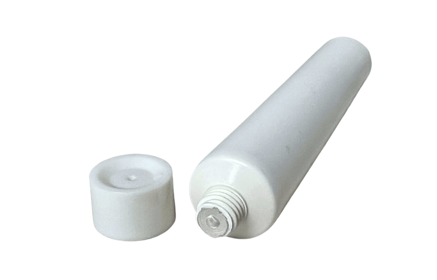 1 oz White MDPE Plastic Tubes with White Screw on Caps Kaufman Container