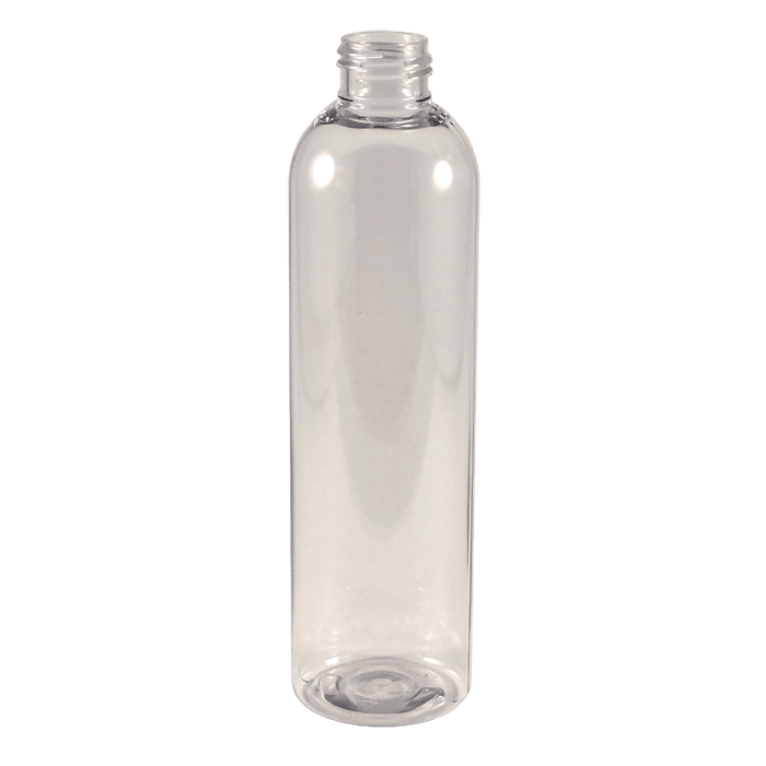 8 oz Clear PET Plastic Cosmo Round Bottle Bullet Round Bottles