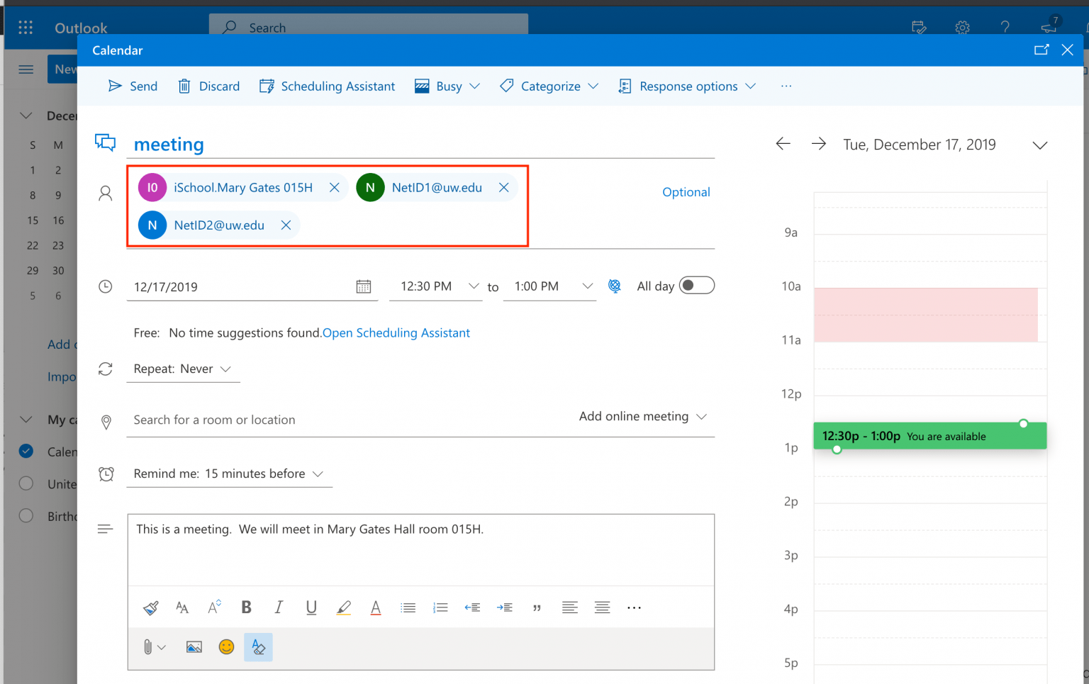 How to schedule/reserve a room in Outlook iSchool Knowledge Base How to schedule/reserve a room in Outlook iSchool Knowledge Base