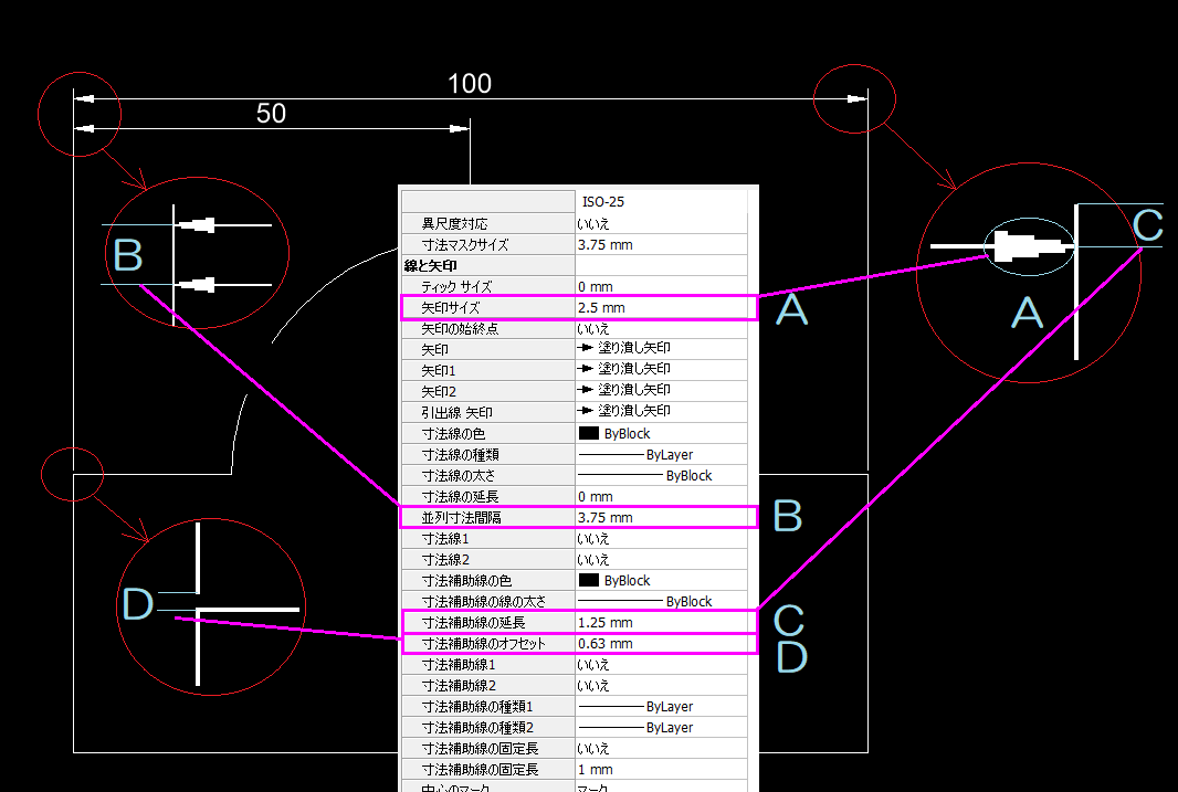 BricsCAD 寸法線スタイル設定 KBCブログ Bricscad(ブリックスキャド)・電気CAD・電線測