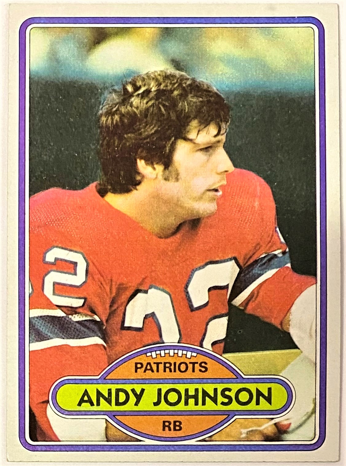 Andy Johnson 1980 Topps New England Patriots Football Card KBK Sports