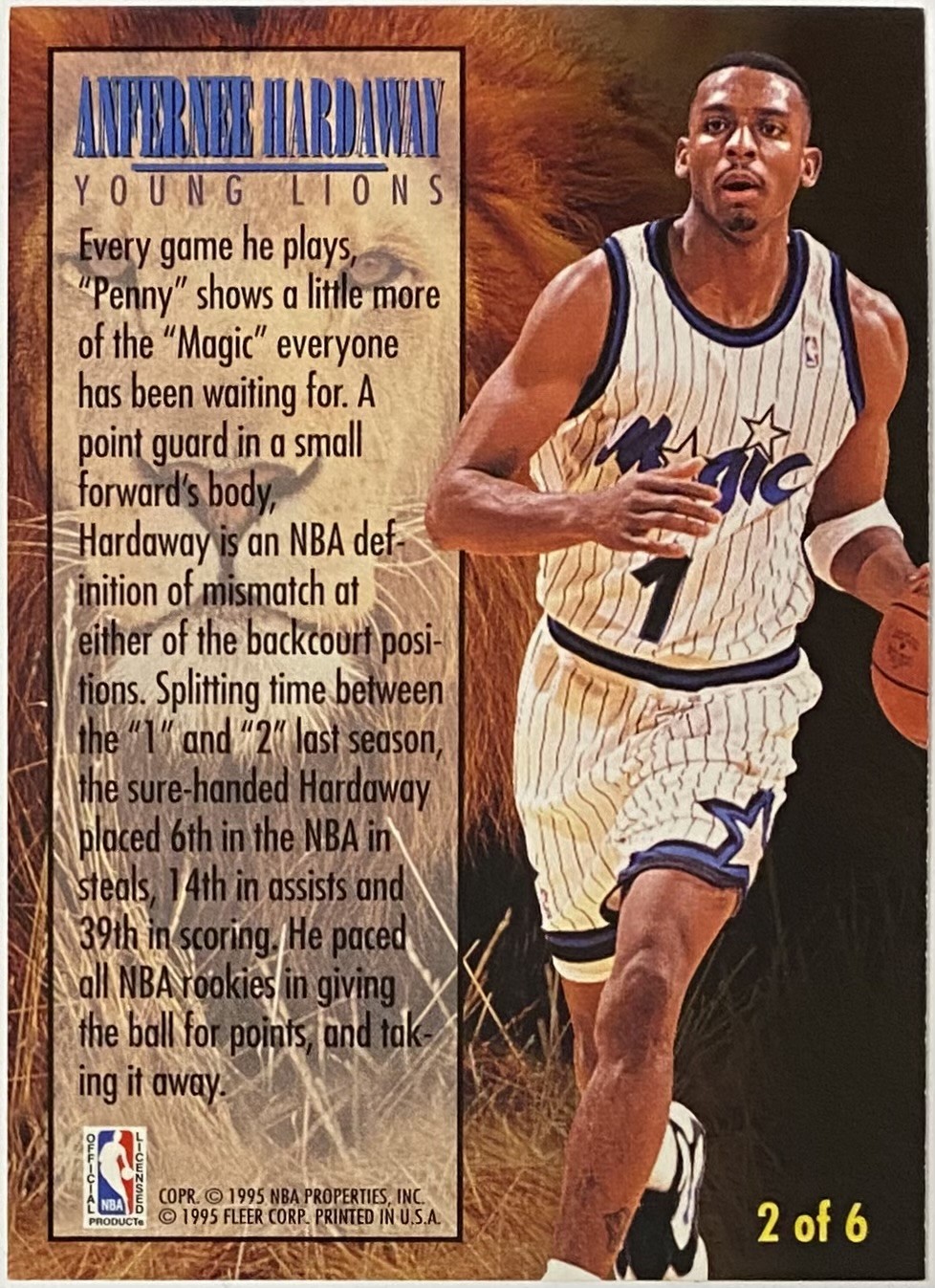 Anfernee Hardaway 199495 Fleer Orlando Magic Basketball Young Lion