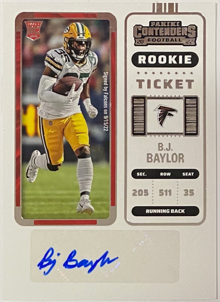 BJ Baylor Autographed 2022 Panini Contenders Football Green Bay Packers