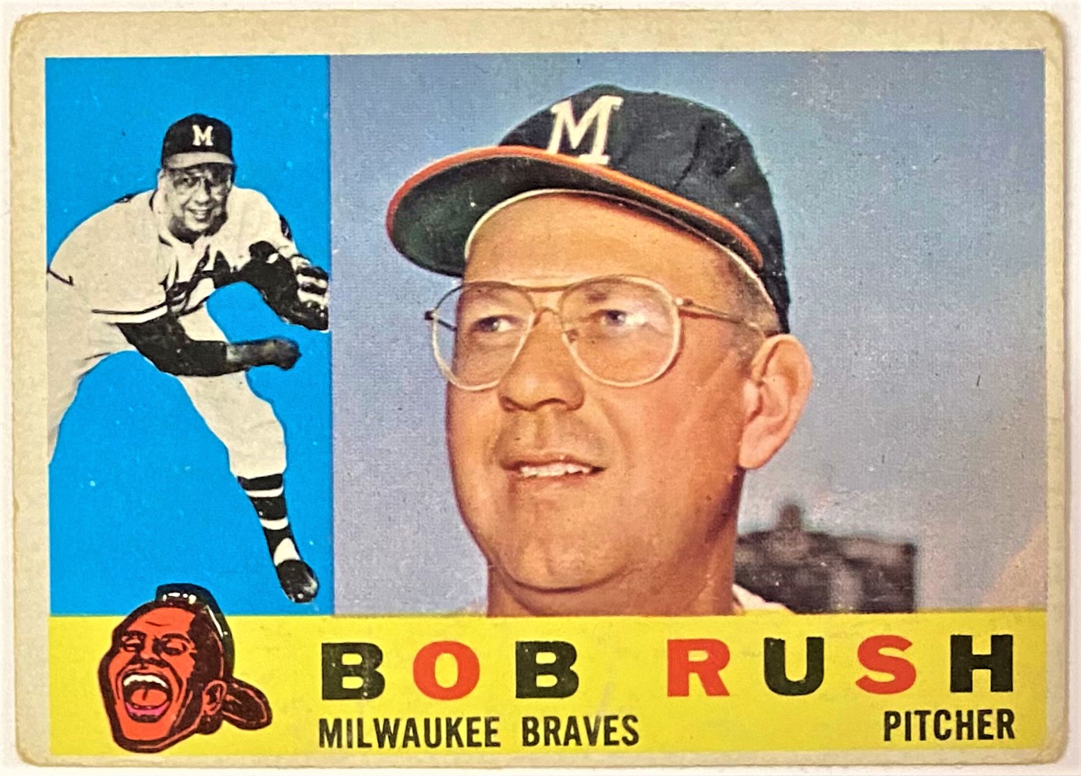 Bob Rush 1960 Topps Milwaukee Braves Baseball Card KBK Sports