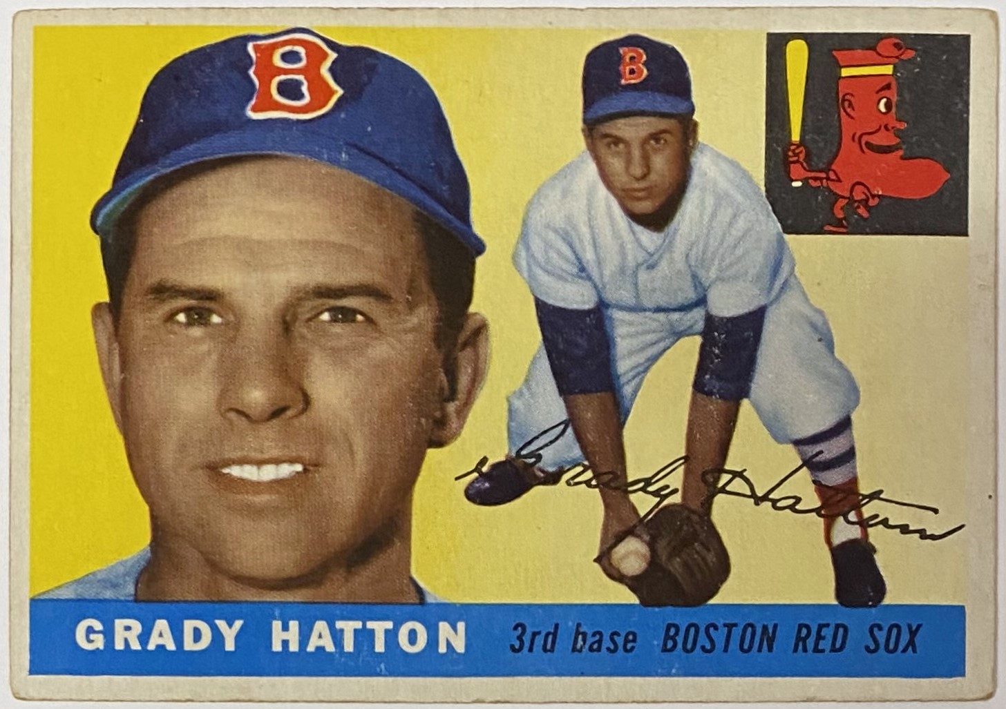 Grady Hatton 1955 Topps Baseball Boston Red Sox Card KBK Sports