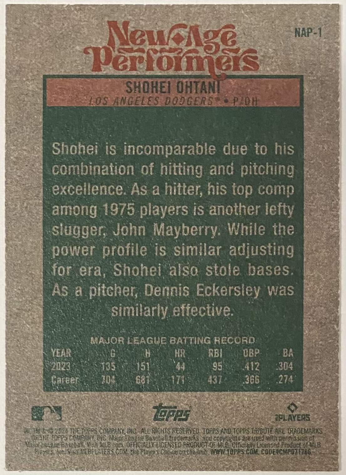 Shohei Ohtani 2024 Topps Heritage Los Angeles Dodgers Baseball New Age