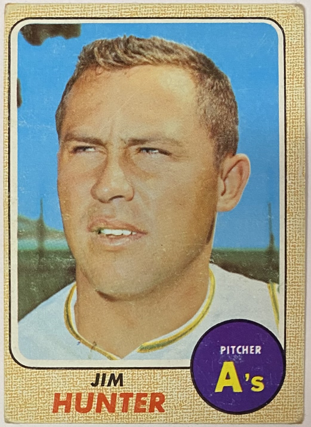 Jim "Catfish" Hunter 1968 Topps Oakland Athletics Baseball Card KBK