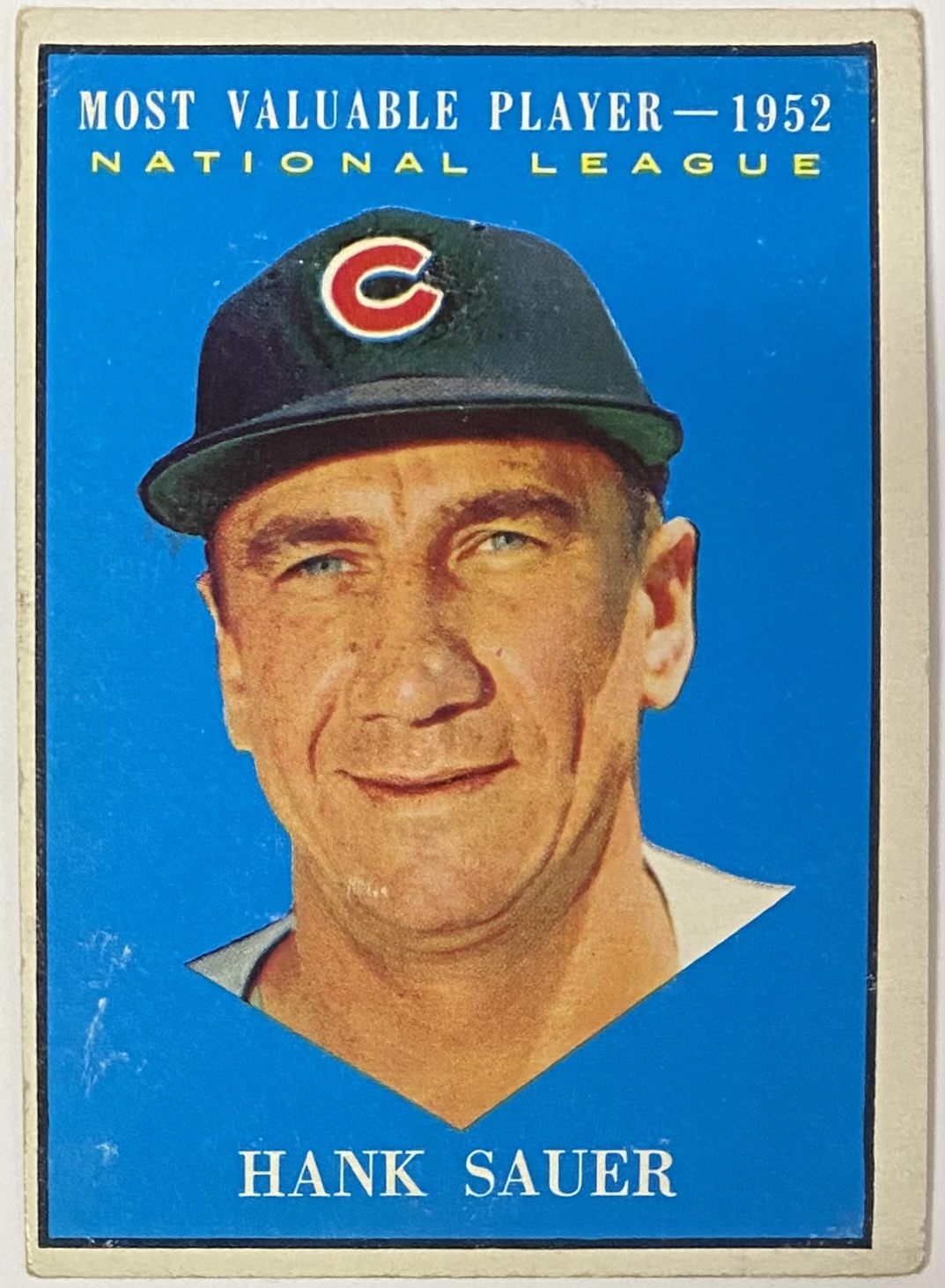 Hank Sauer 1962 Topps Chicago Cubs Baseball Most Valuable Player Card