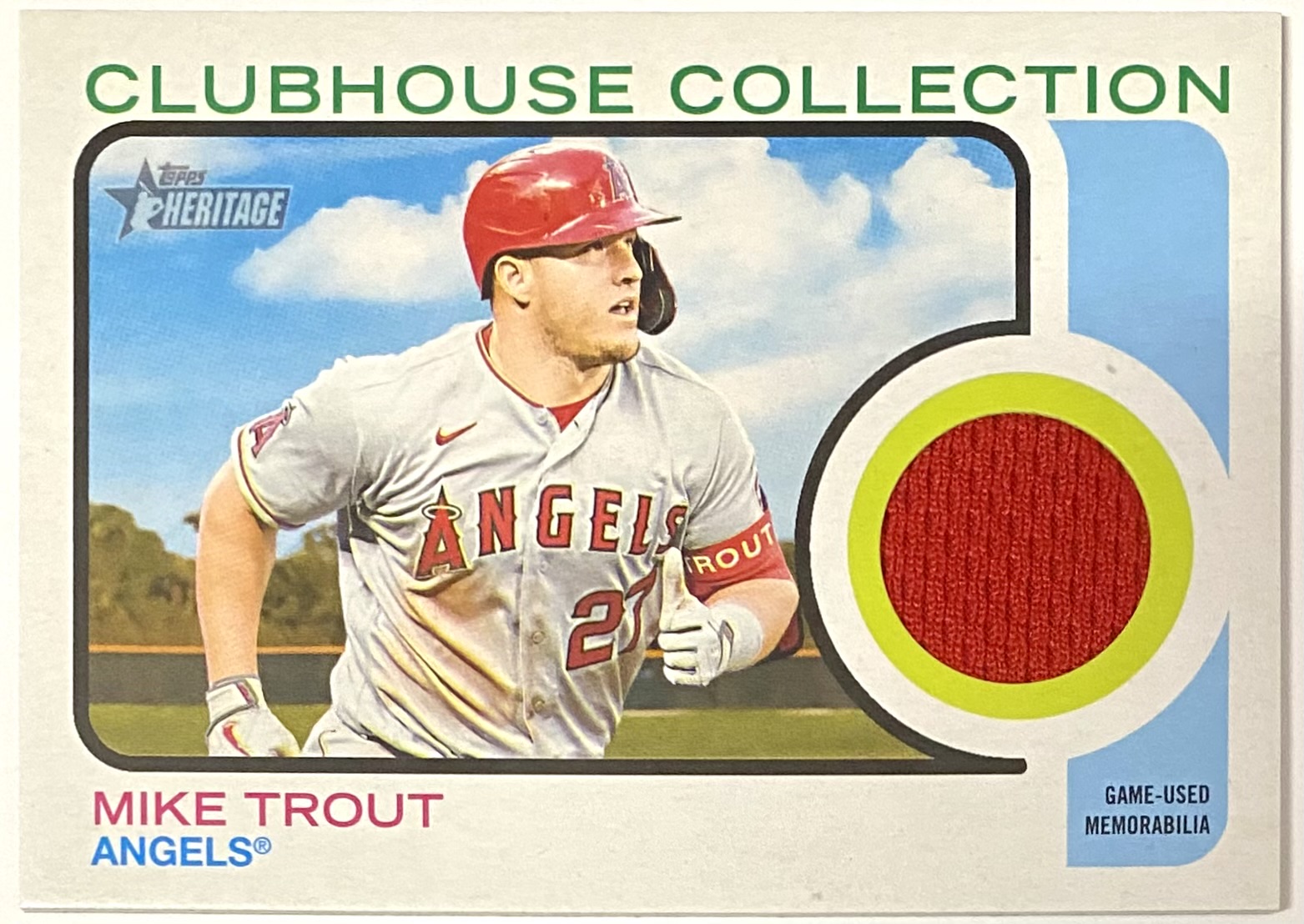 Mike Trout 2022 Topps Heritage Baseball Los Angeles Angels Clubhouse