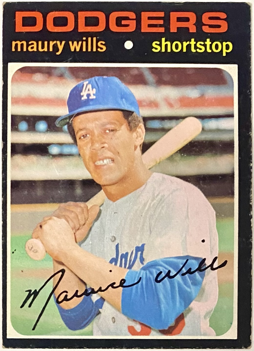 Maury Wills 1971 Topps Los Angeles Dodgers Baseball Card KBK Sports
