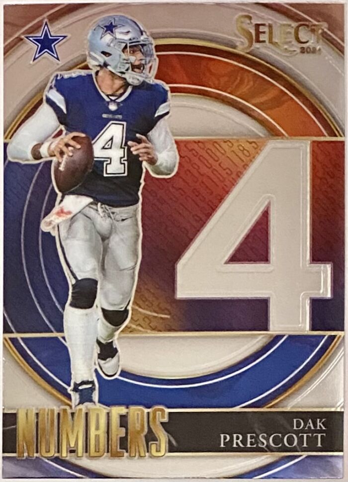 Dak Prescott 2021 Panini Select Football Dallas Cowboys Numbers Card KBK Sports
