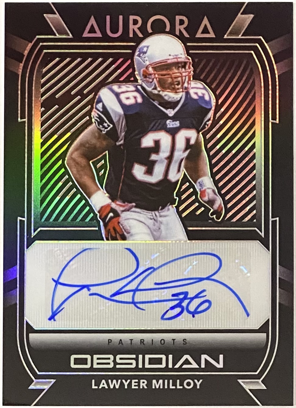 Lawyer Milloy Autographed 2020 Panini Obsidian Football New England