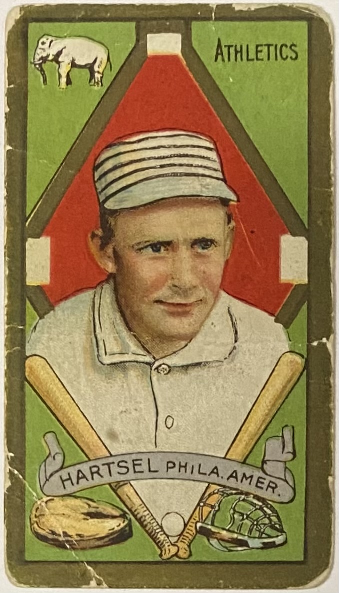 Topsy Hartsel 1911 Piedmont Factory Philadelphia Athletics T205 Rookie Card (creases) KBK Sports