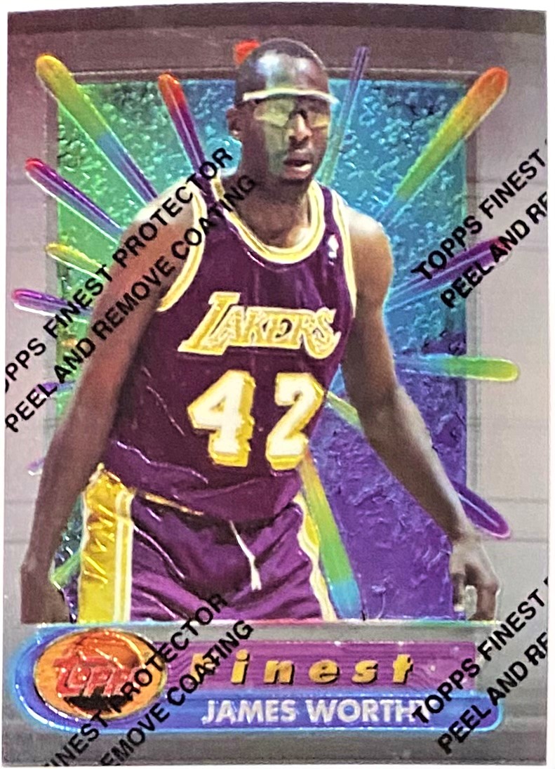 James Worthy 199495 Topps Finest Los Angeles Lakers Basketball Card