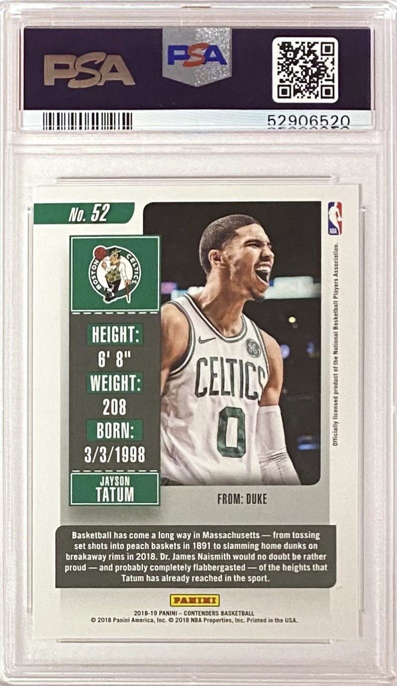 Jayson Tatum 201819 Panini Contenders Basketball Boston Celtics Season