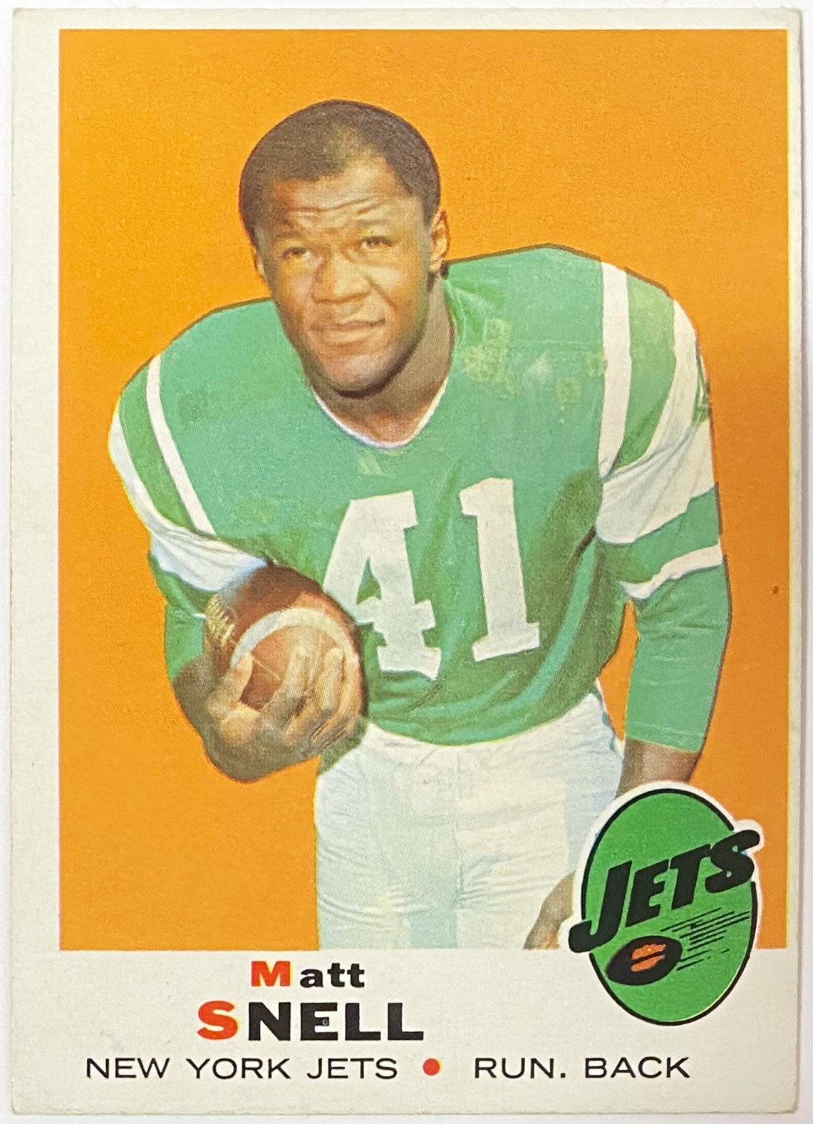 Matt Snell 1969 Topps New York Jets Football Card KBK Sports