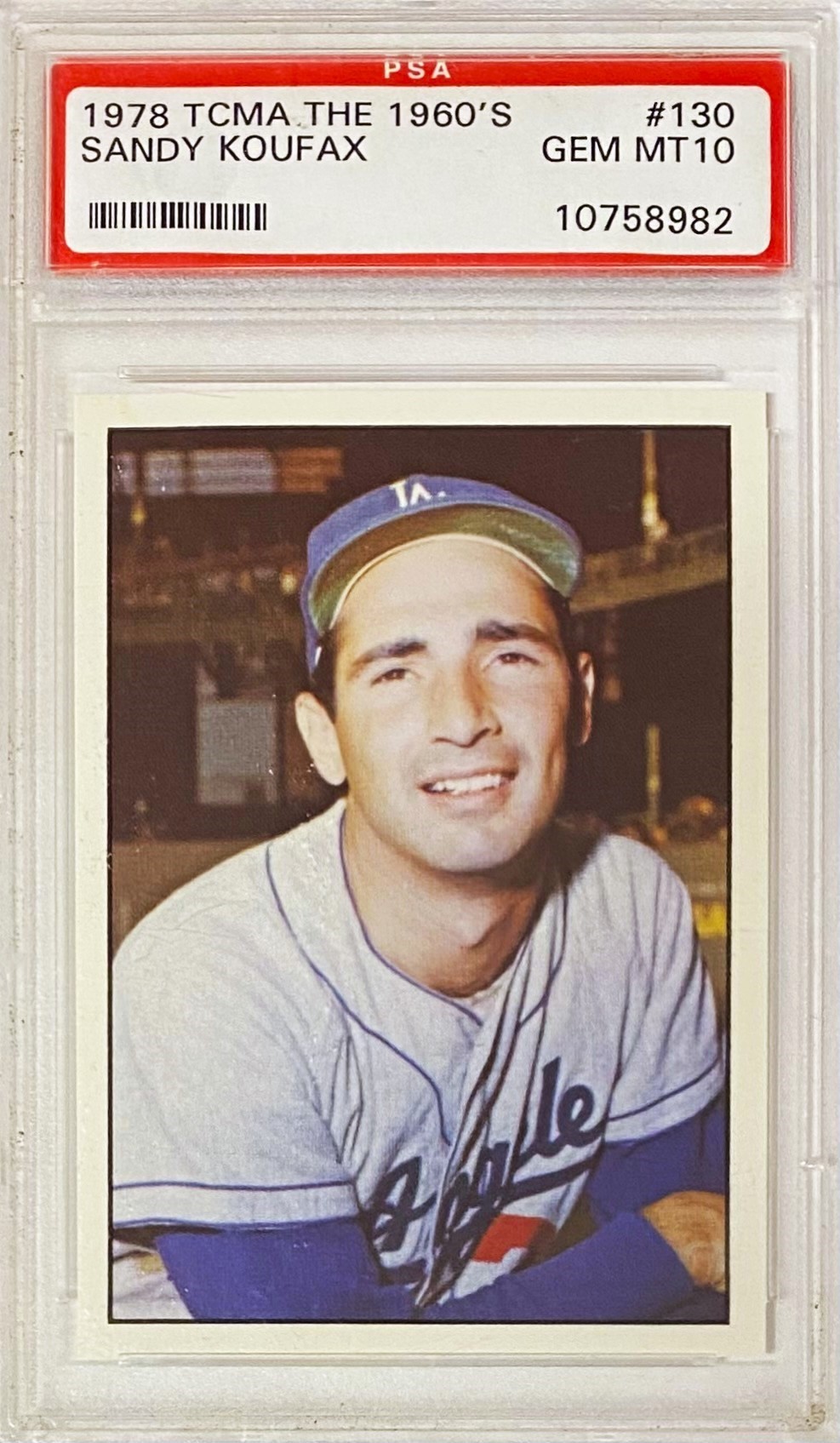 Sandy Koufax 1978 TCMA Los Angeles Dodgers Baseball The 1960’s Graded