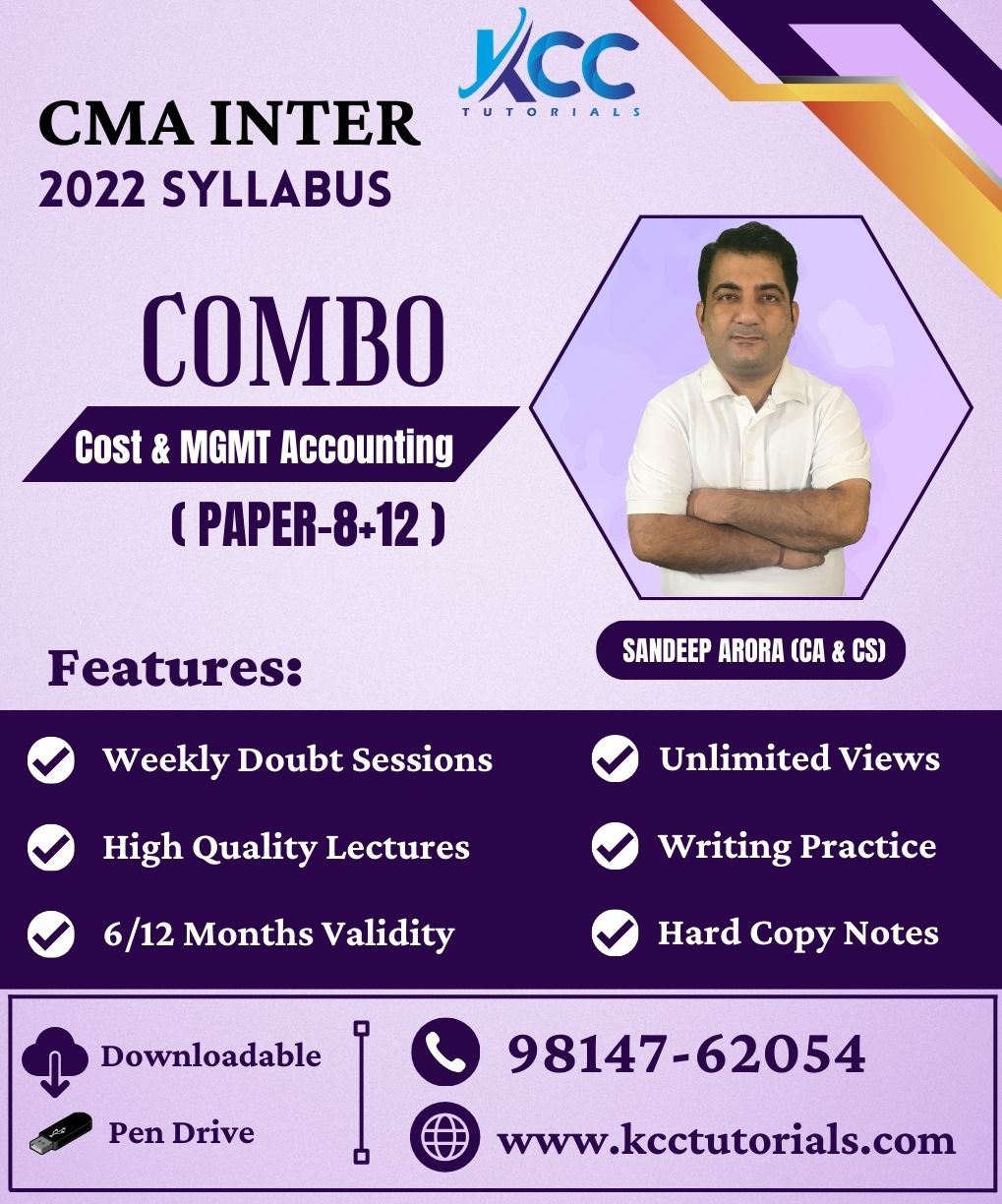 Paper 8 & 12 Cost Accounting & Management Accounting (CMA Inter)(2022