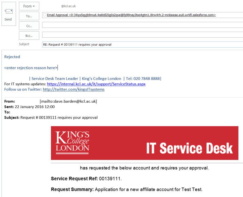 King's College London Affiliate Account Authorisers Procedure