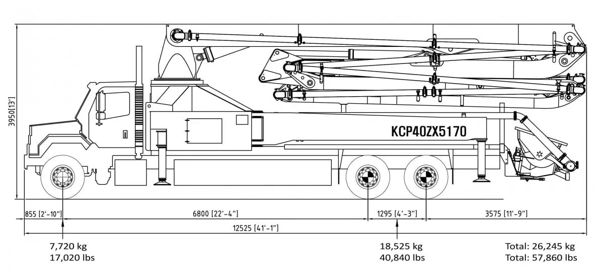 40Meter 5Section KCP Concrete Pump KCP Concrete Pumps