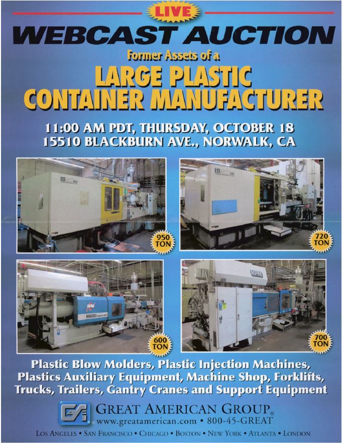 Large Plastic Container Manufacturer Location Norwalk, CA
