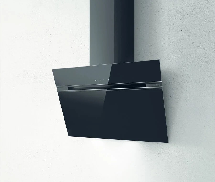 Elica Ascent 80cm Angled Extractor Hood in Black Glass KDH Electrical
