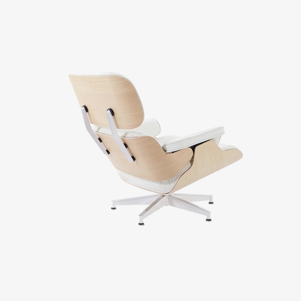 Emma Lounge Chair and Ottoman Ivory White Oak White Keeks Design