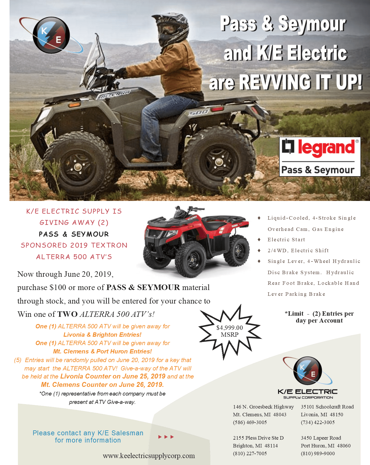 Pass & Seymour ATV K/E Electric Supply Corporation