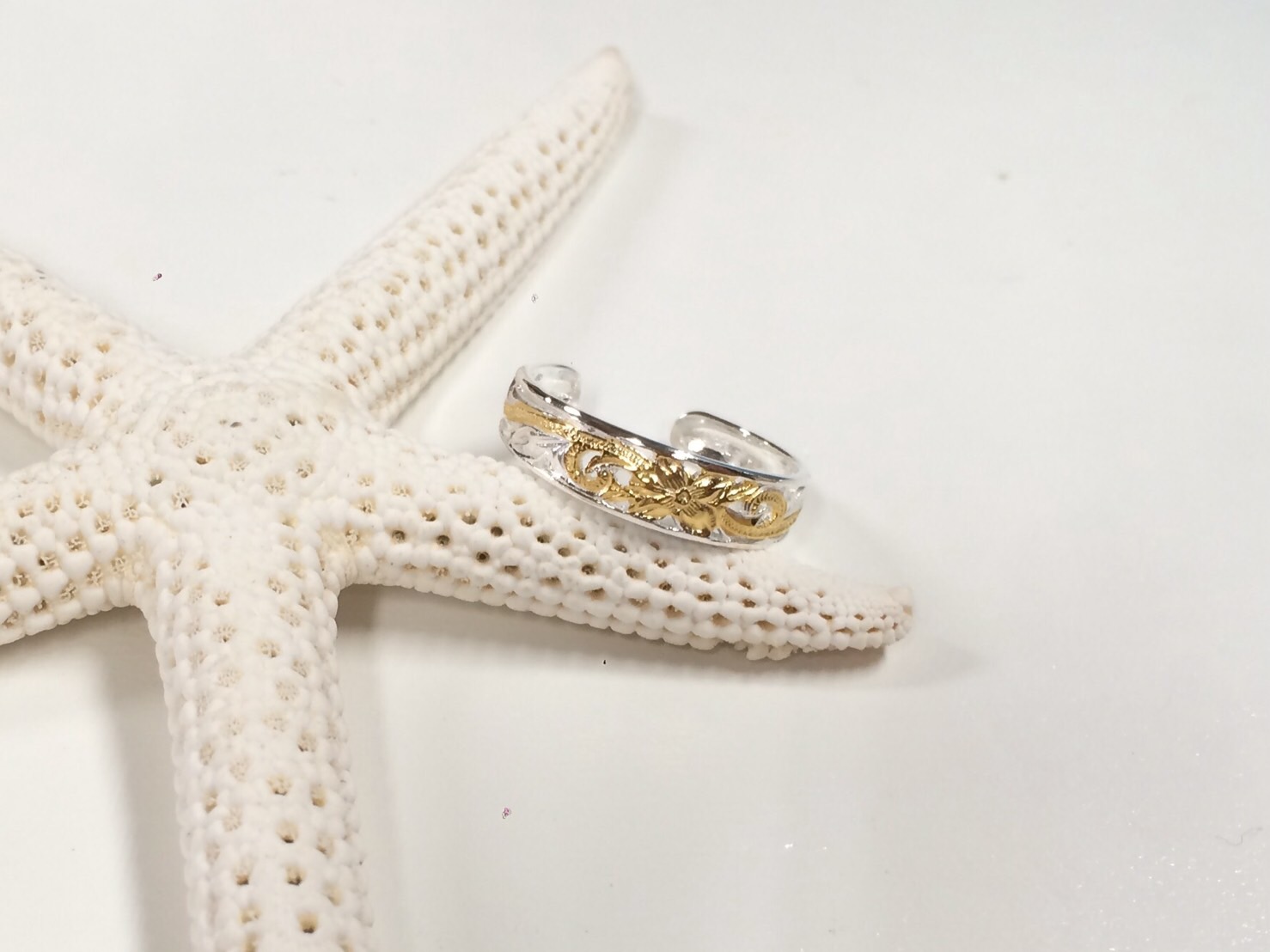 TOE リング スカシ彫4mm（SIV / YG） サーフショップ KEEPER SURF STATION 愛知県田原市