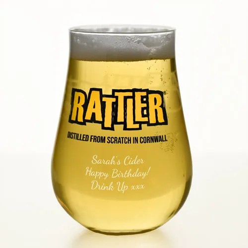 Personalised Rattler Cornish Cider Glass