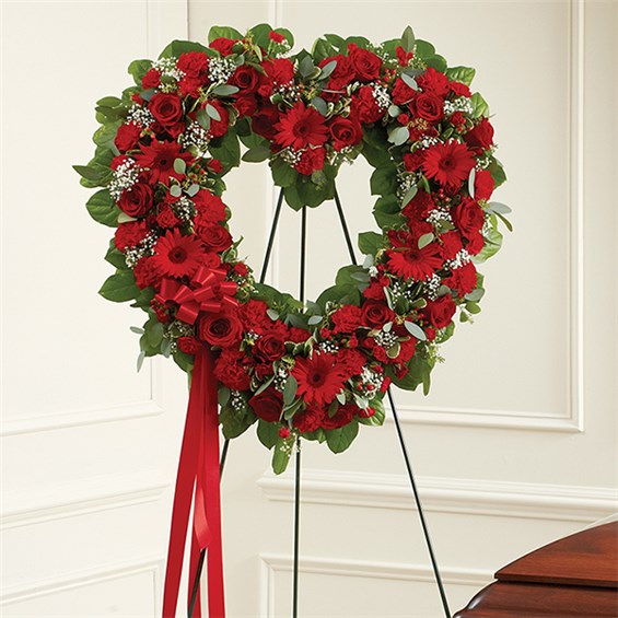 1800FLOWERS® ALWAYS REMEMBER™ FLORAL HEART TRIBUTE RED