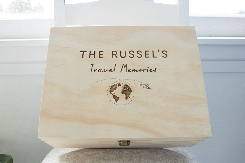 personalised travel keepsake box