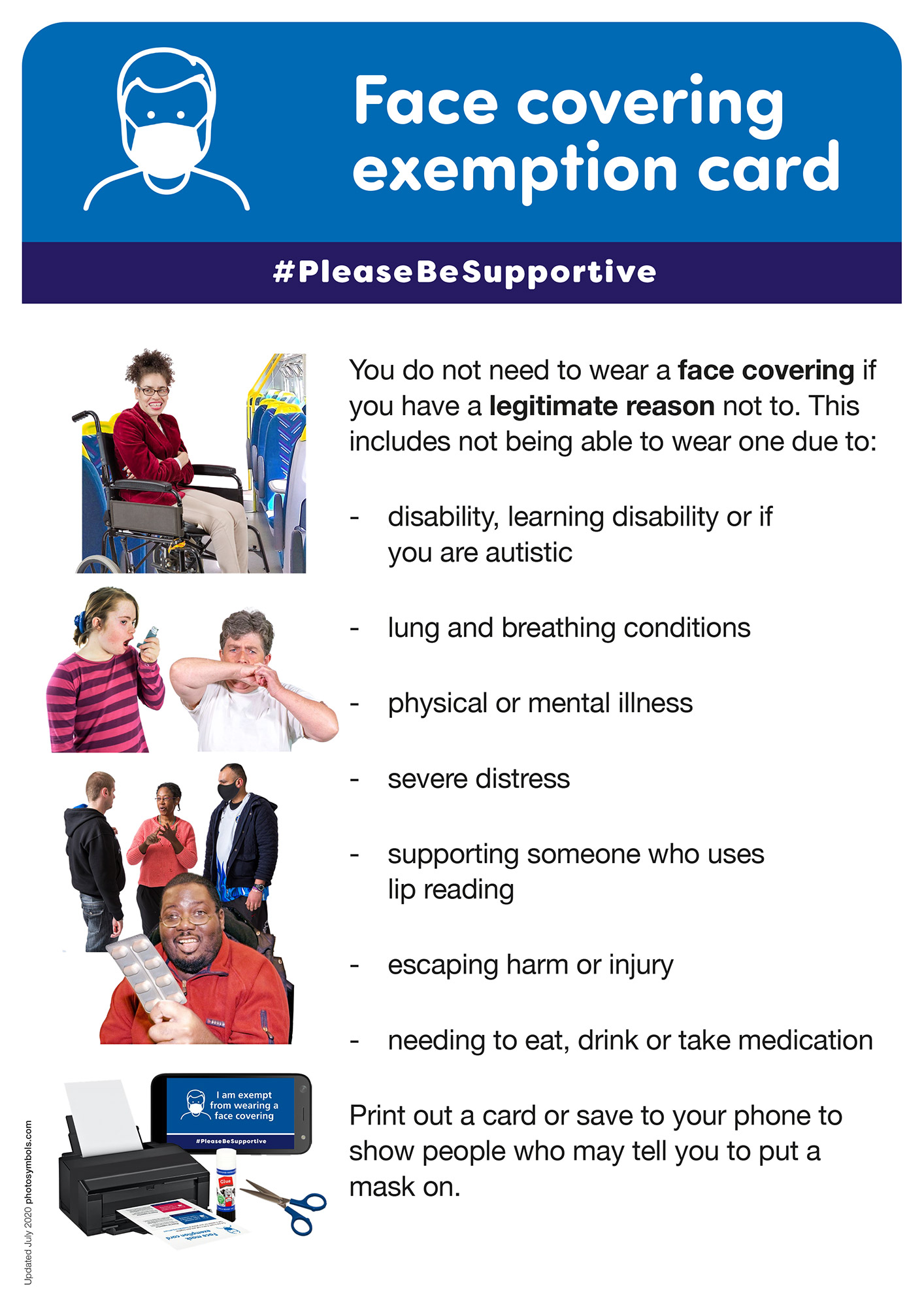 Exemption Cards — Keep Safe Easy Read Coronavirus Information