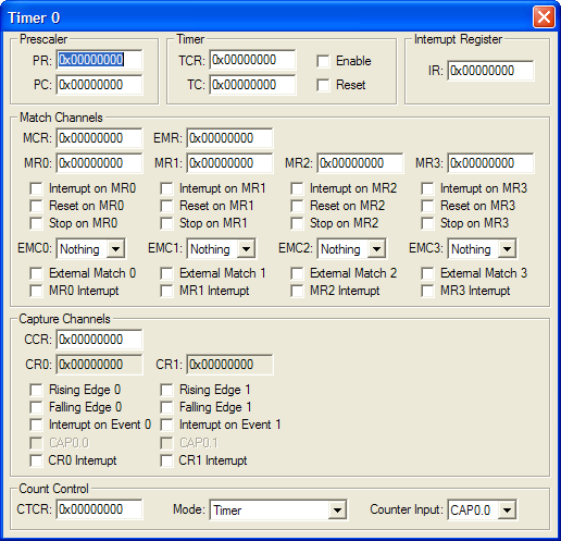 NXP (founded by Philips) LPC1768 Timers 0-3 Simulation Details