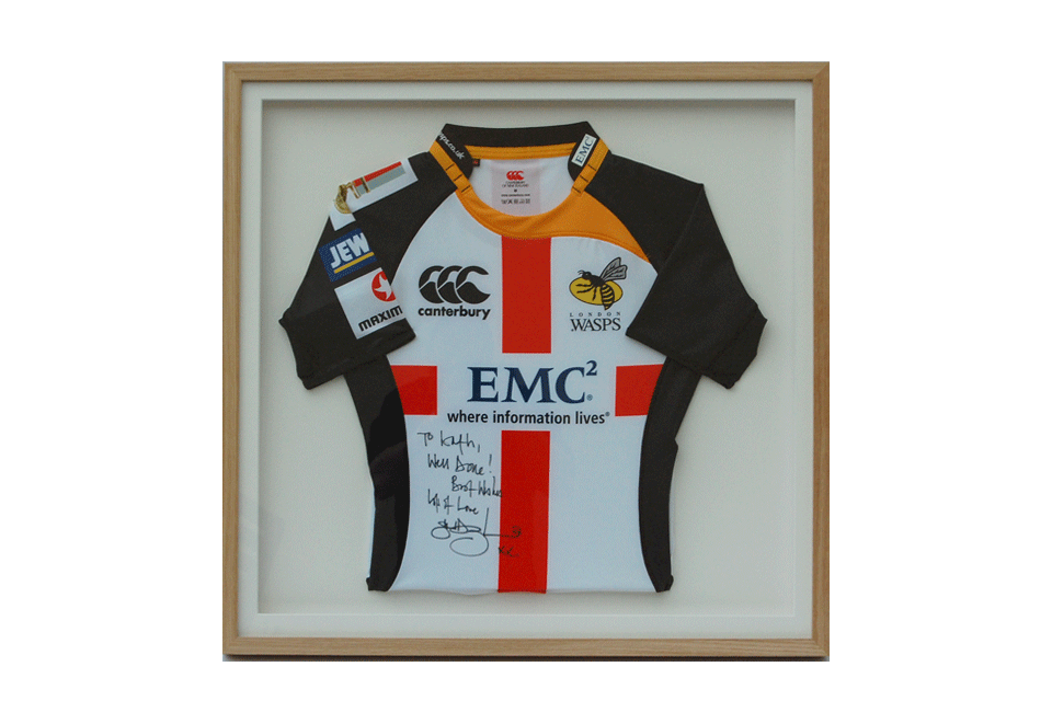Signed Rugby Shirt Keith Wilkinson Frames