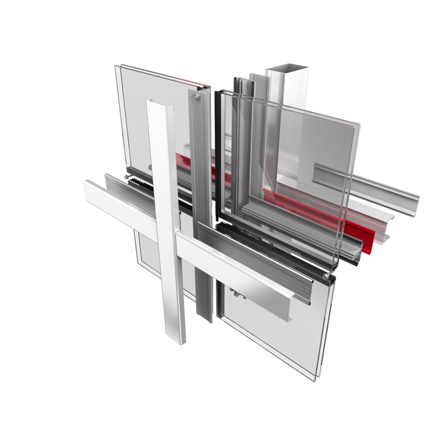 Crealco Façade60 Pressure Plate Curtain Wall Kell Aluminium Profiles