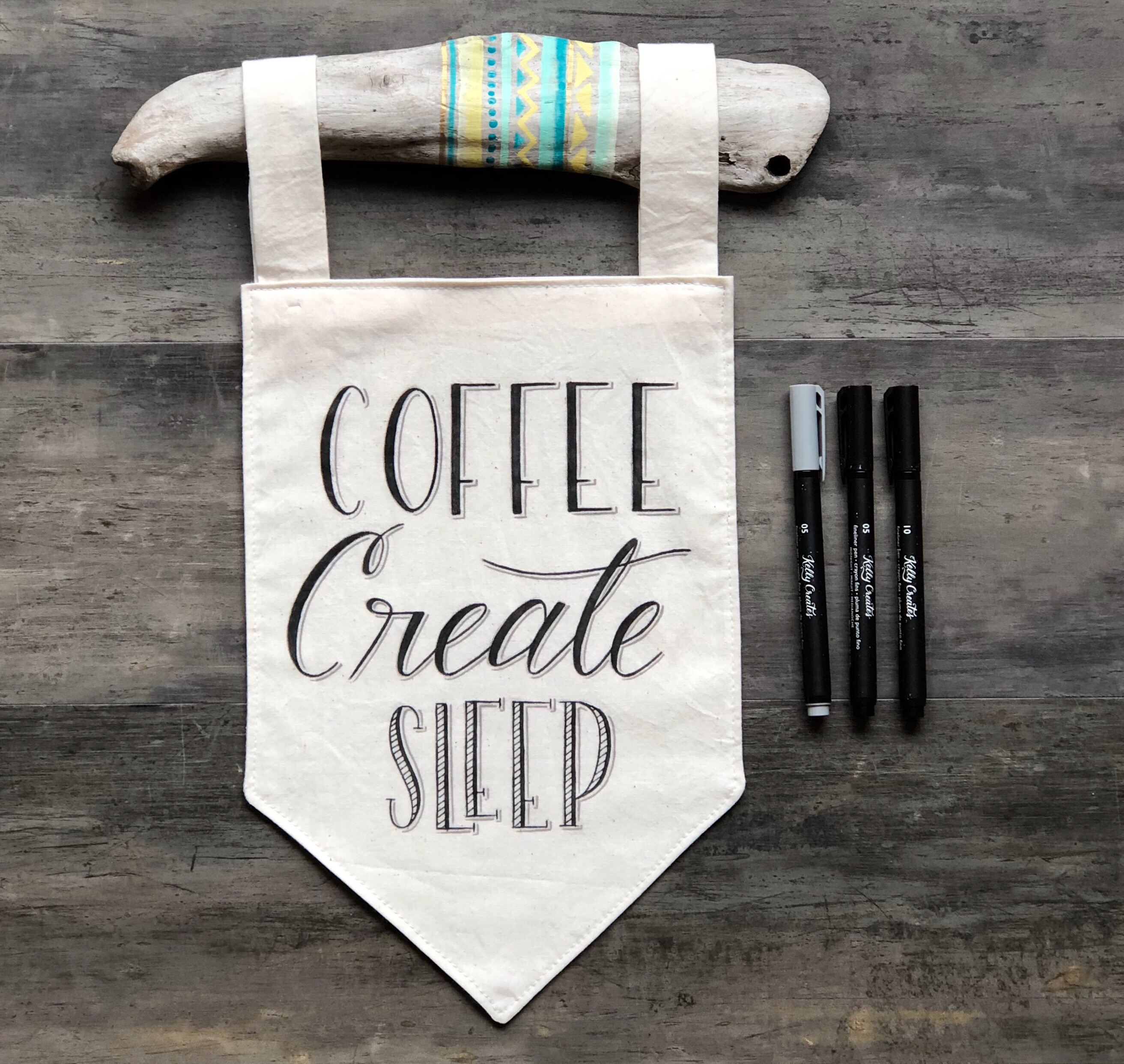 Cute Hand Lettering Coffee Home Decor Banner Kelly Creates