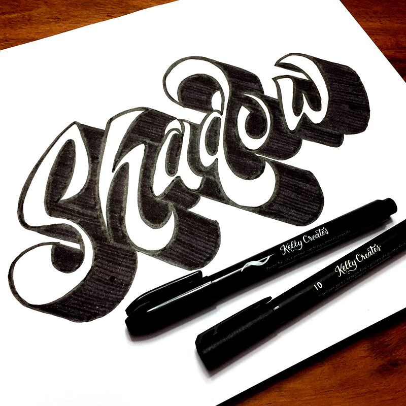 Add Dimensional Shadows to Hand Lettering Kelly Creates