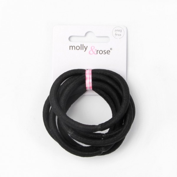 High Quality Elastics Black 5mm Thick Card of 6 Kemneeds
