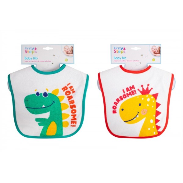 Baby Bib 2/asstd (Zero Vat) FIRST STEPS Kemneeds Chemists