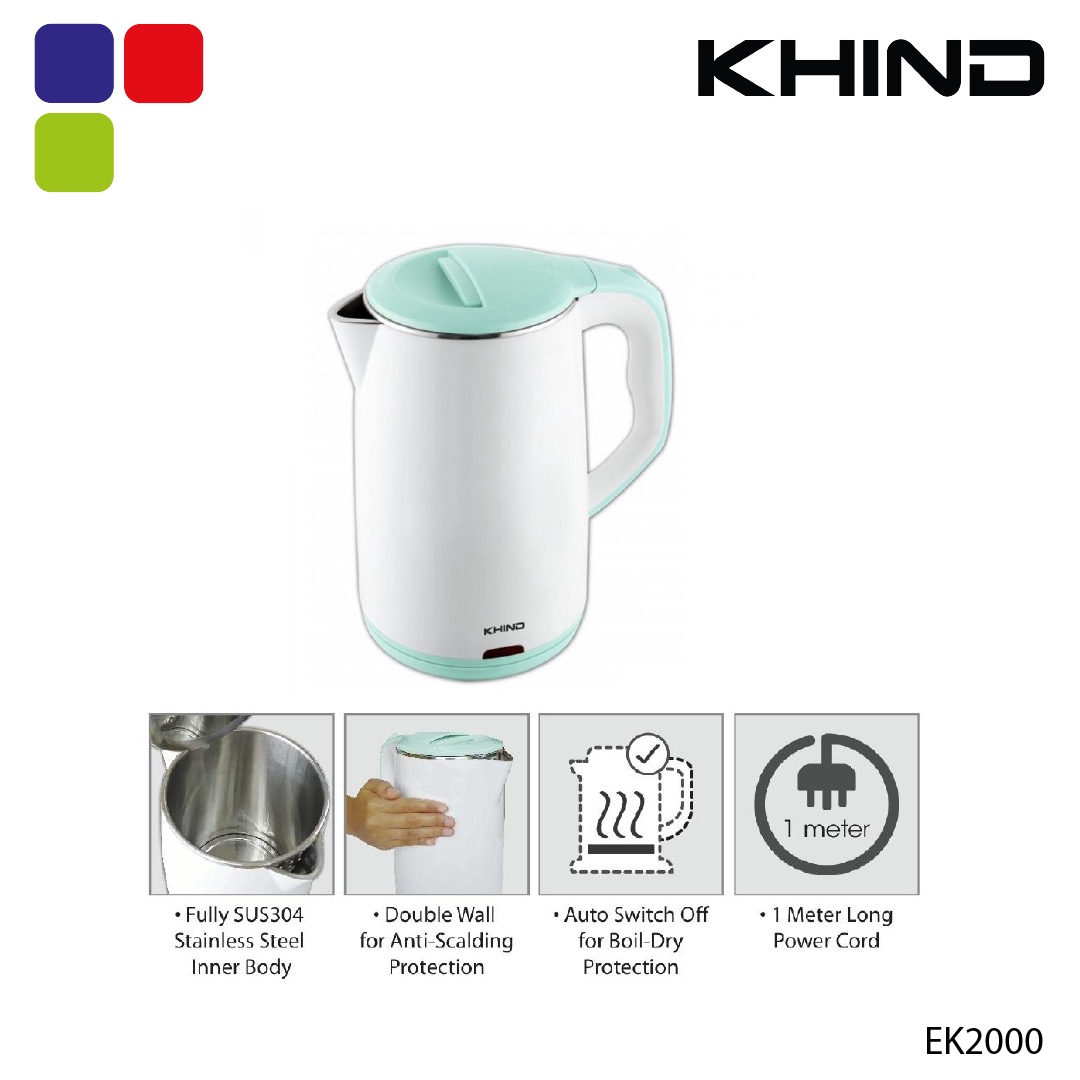 KHIND JUG KETTLE 2L 1500W EK2000 Kemudi Timur