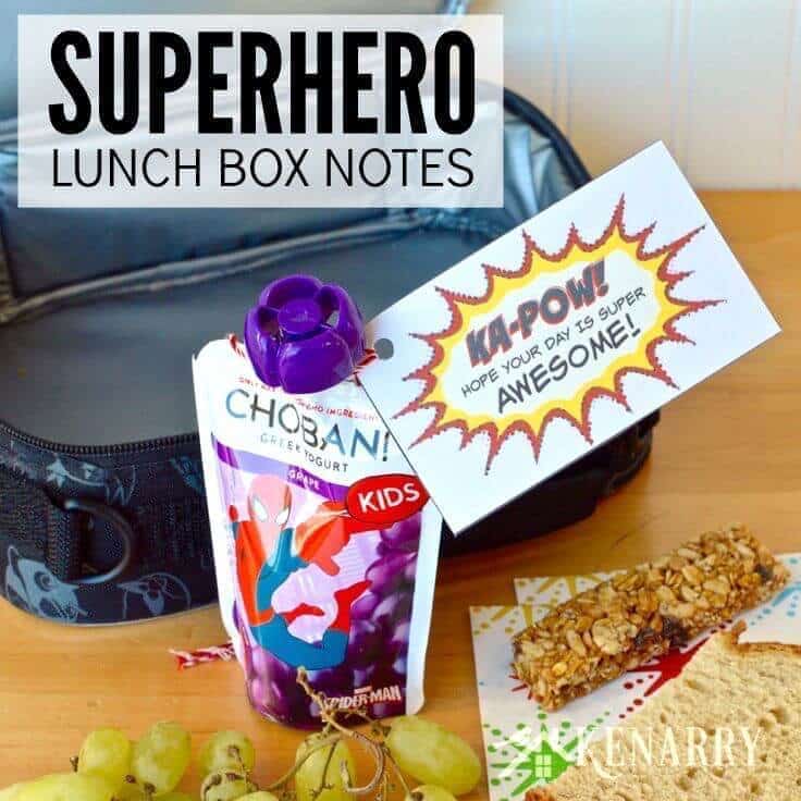 Superhero Lunch Box Notes Free Printable