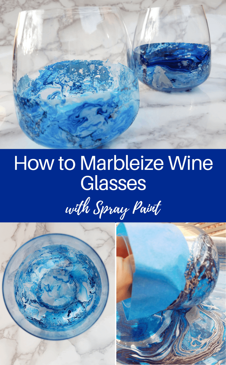 DIY Marbleized Wine Glasses with Spray Paint 10 Minute Craft