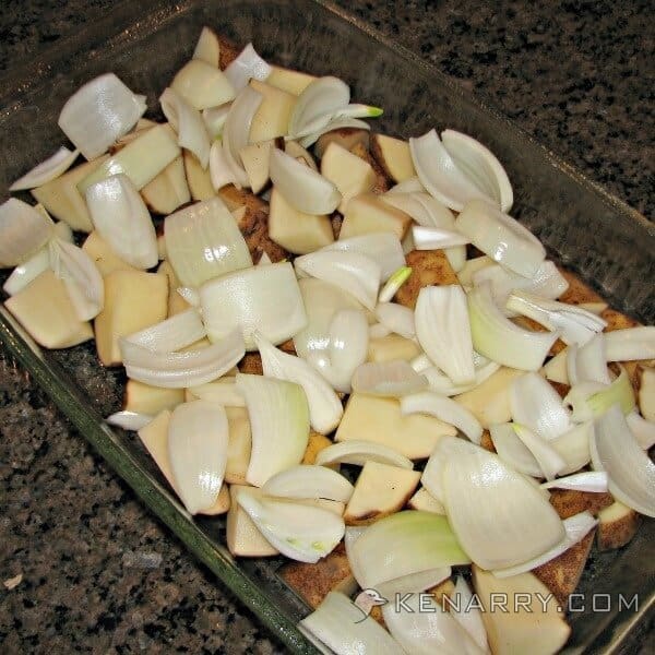 Roasted Potato and Onion Wedges Simply Seasoned Side Dish