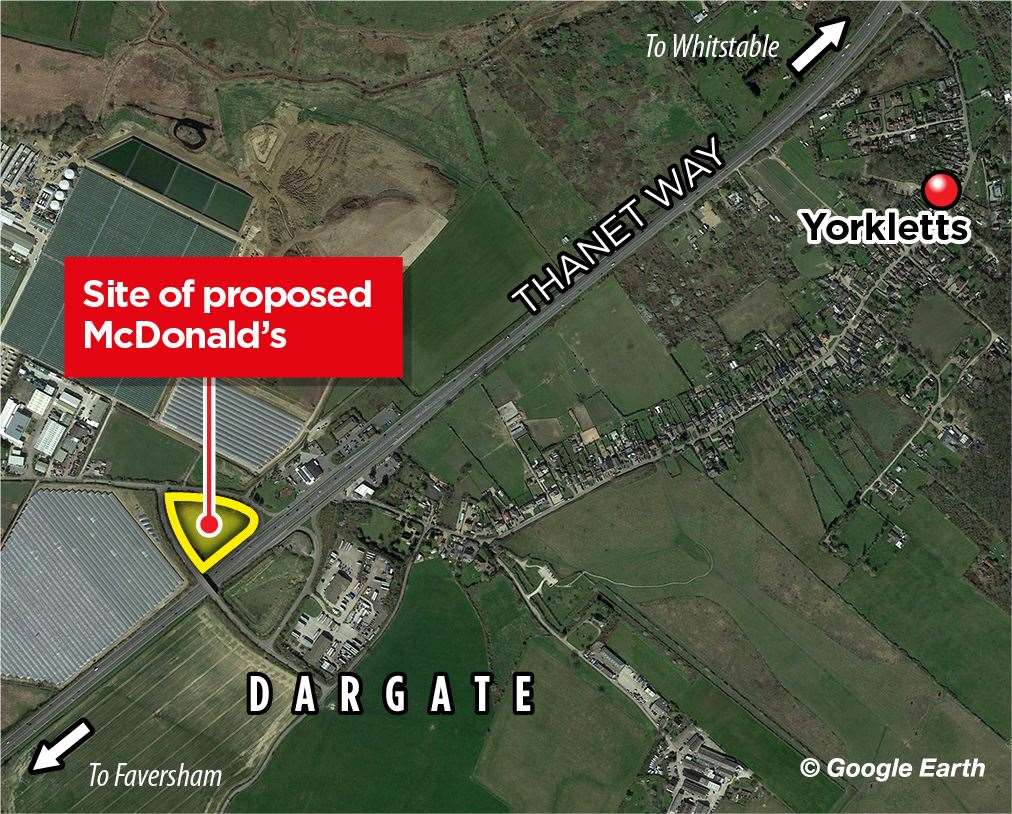 McDonald's planned to open off Way between Faversham and Whitstable