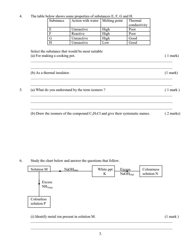 Form 4 Chemistry Examination With Answers Machakos District Mid Year